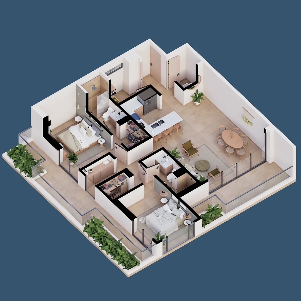 Plano 3D del apartamento